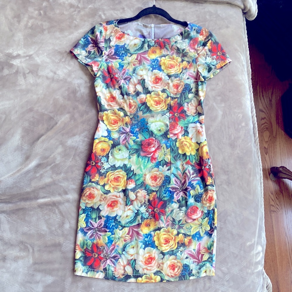 Handmade one of a kind unique party dress with pockets! Pastel watercolor floral
